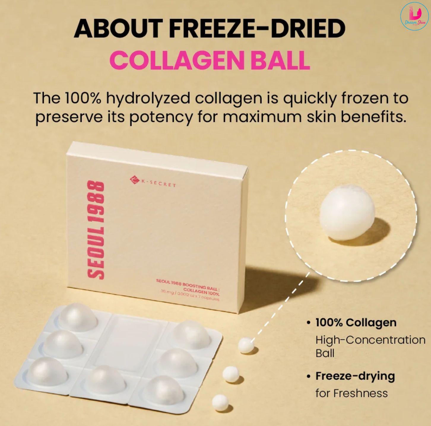 KSECRET SEOUL 1988 Boosting Ball : Collagen 100% [7 capsules]